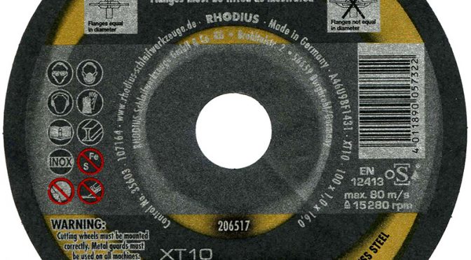 Rhodius 100mm Cutting Disc XT10