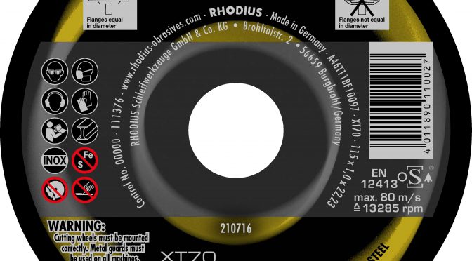 Rhodius 115mm Cutting Disc XT70