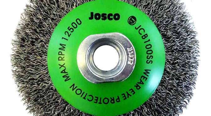 Josco 100mm Stainless Steel Crimped Bevel Brush