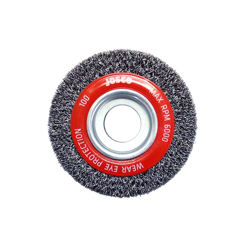 Josco 200mm Crimped Brass Wheel Brush Multi-Bore - Josco